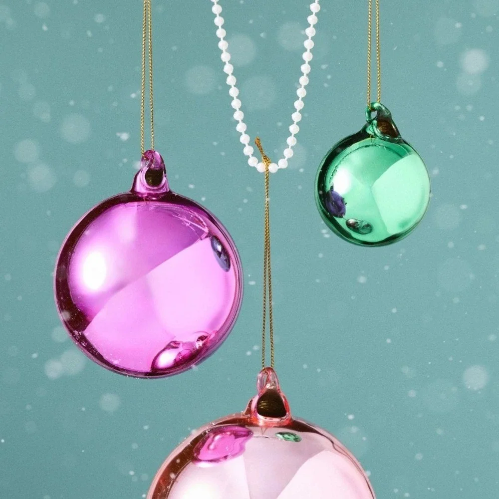 Anthropologie Multicolor Glass Ornament Set